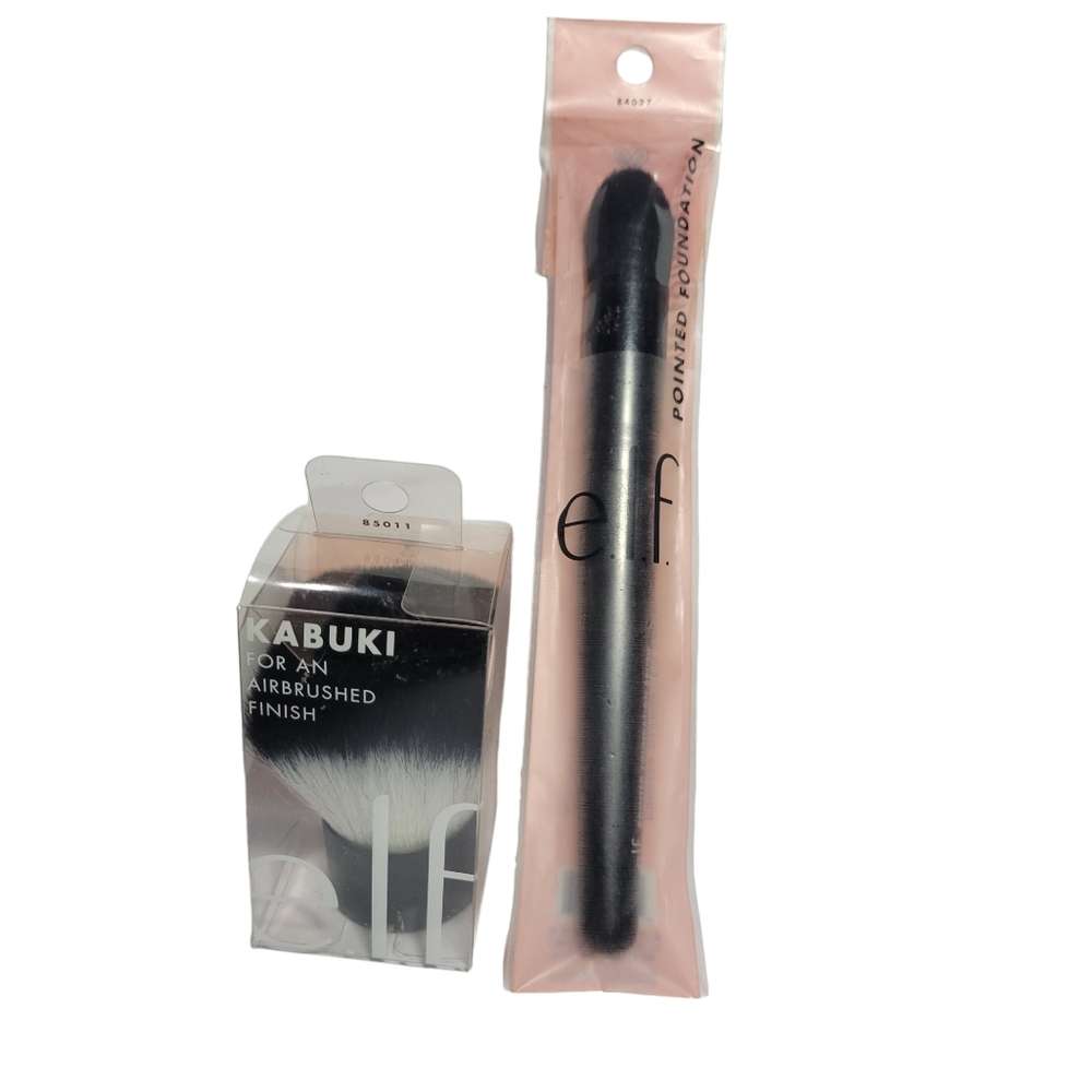 NWOT E.L.F. Kabuki & Pointed Foundation Brush Duo